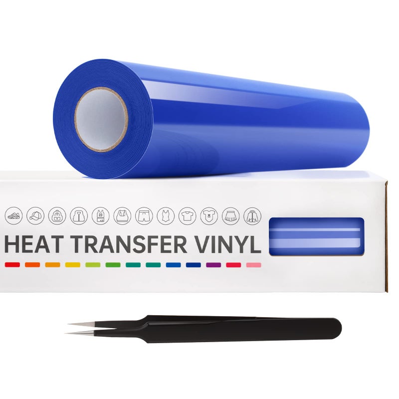VinylRus الفينيل نقل الحرارة من VinylRus - 12 × 20 قدم حديد أزرق ملكي على لفافة الفينيل للقمصان HTV فينيل للصور الظلية سهلة القطع والأعشاب - Image 1